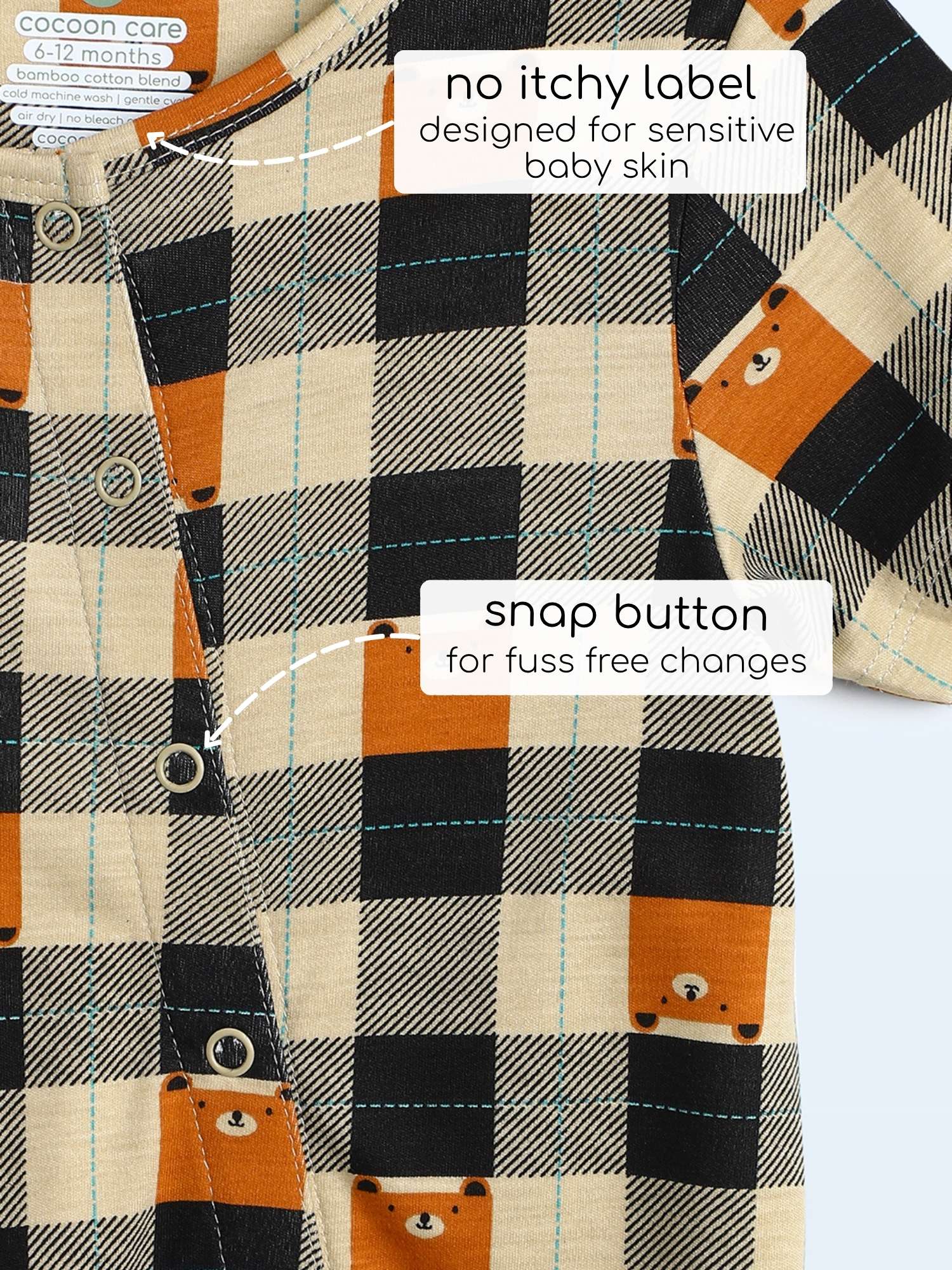 short sleeve bamboo knit romper with snap buttons