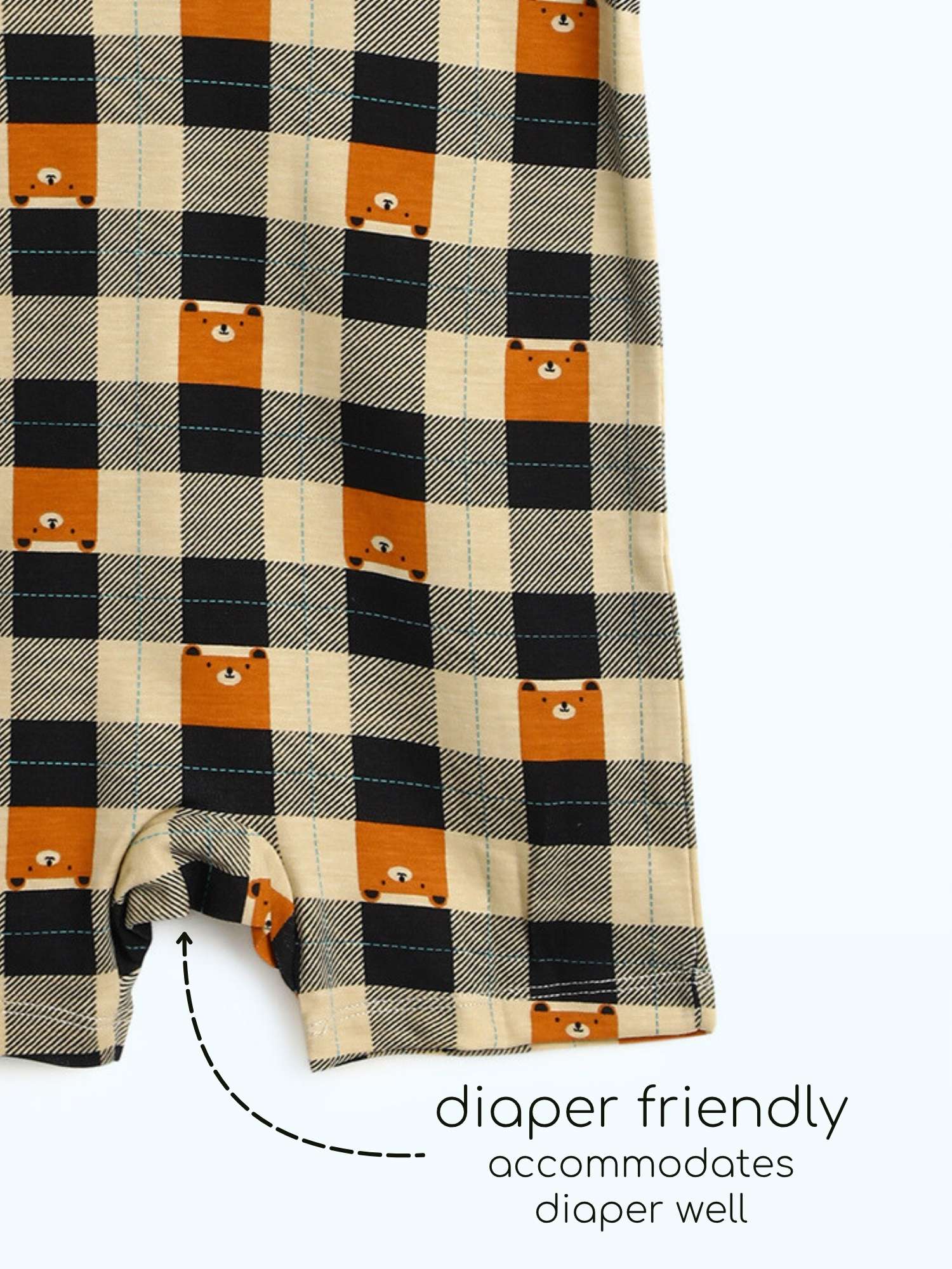 short sleeve bamboo knit romper with snap buttons