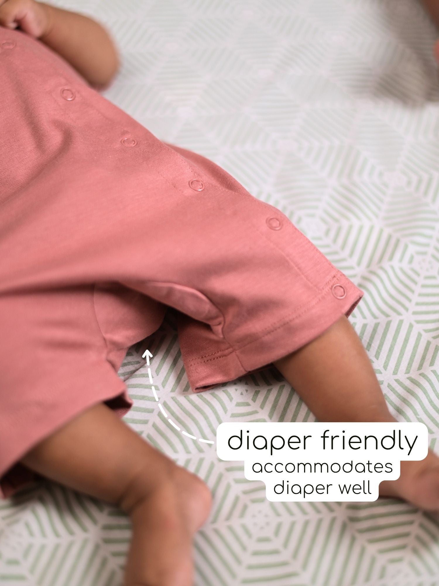 short sleeve bamboo knit romper with snap buttons