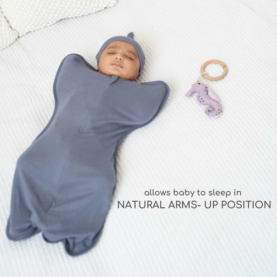 bamboo hands up swaddle pod for baby - solid colours