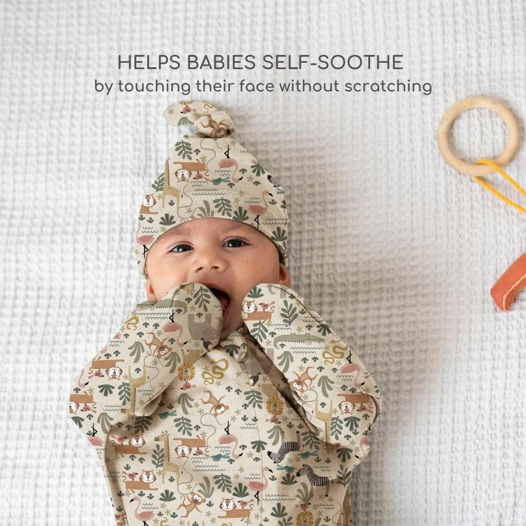 bamboo hands up swaddle pod for baby - prints