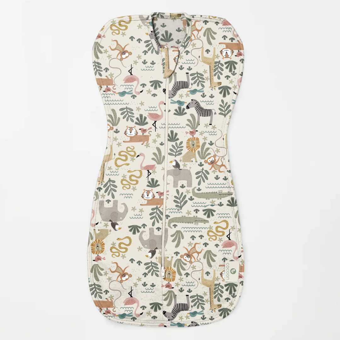 bamboo hands up swaddle pod for baby - prints