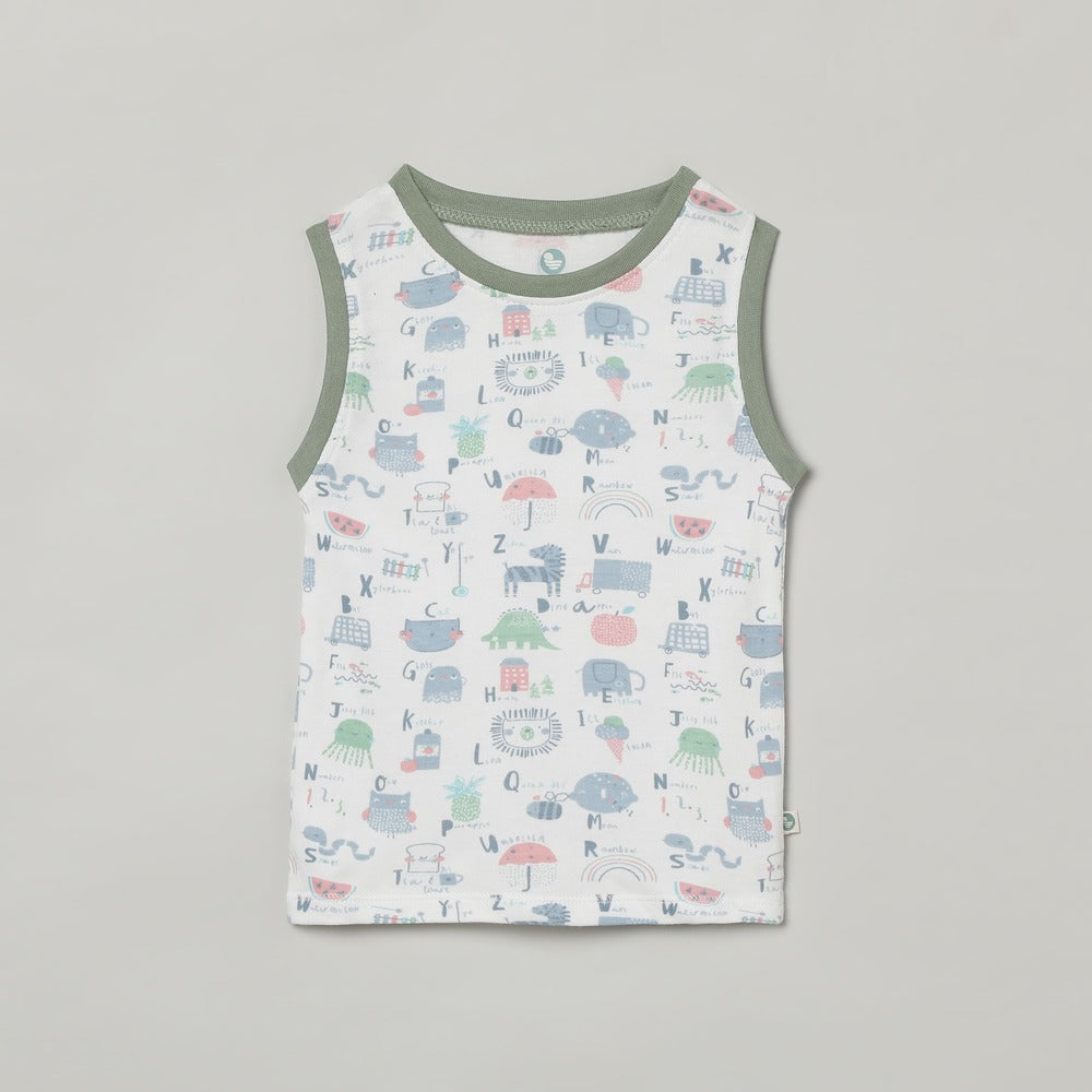 Printed & Plain Bamboo Sleeveless Vest