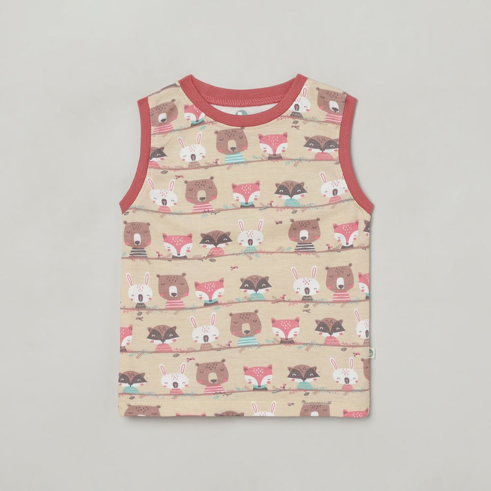 Printed & Plain Bamboo Sleeveless Vest