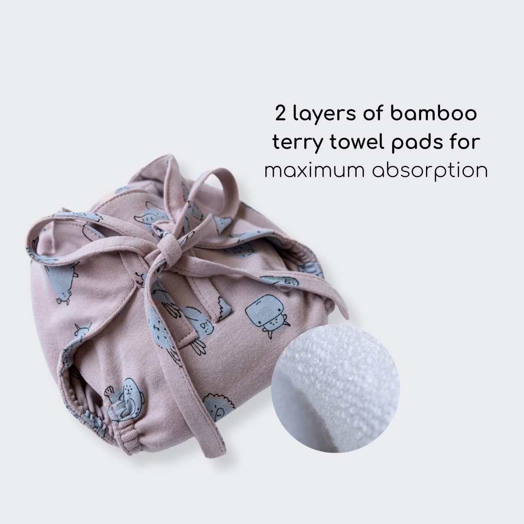 bamboo knit cloth nappy pack of 4