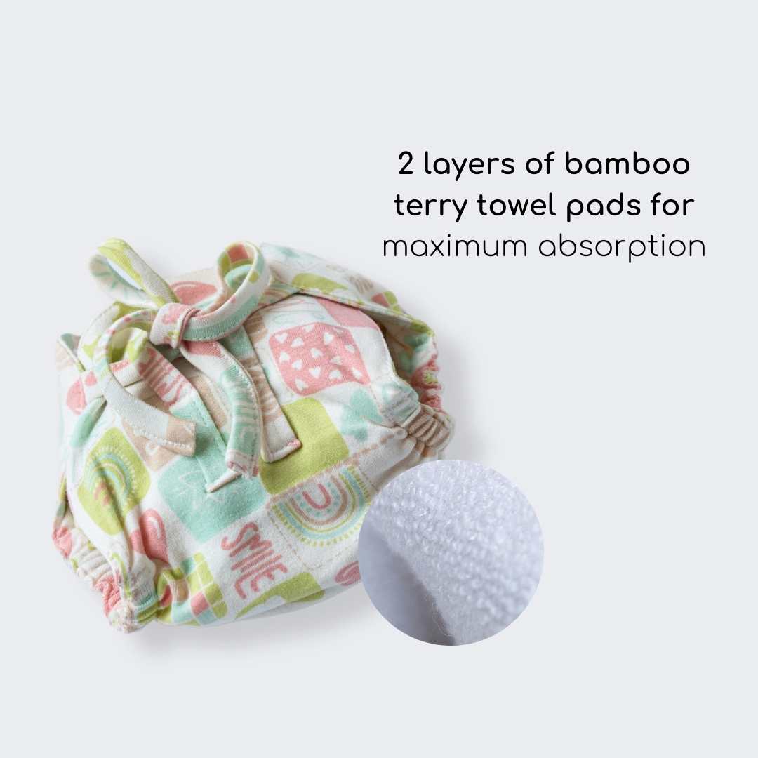 bamboo knit cloth nappy - prints