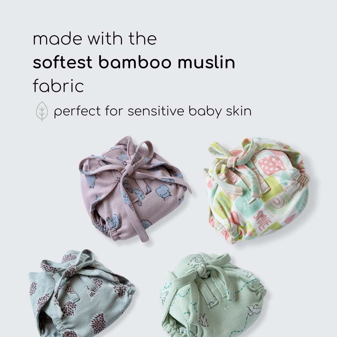 bamboo knit cloth nappy - prints