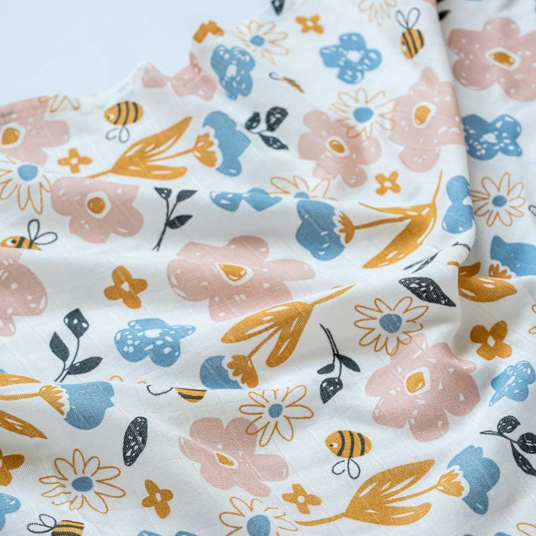 bamboo muslin swaddle - enchanted garden