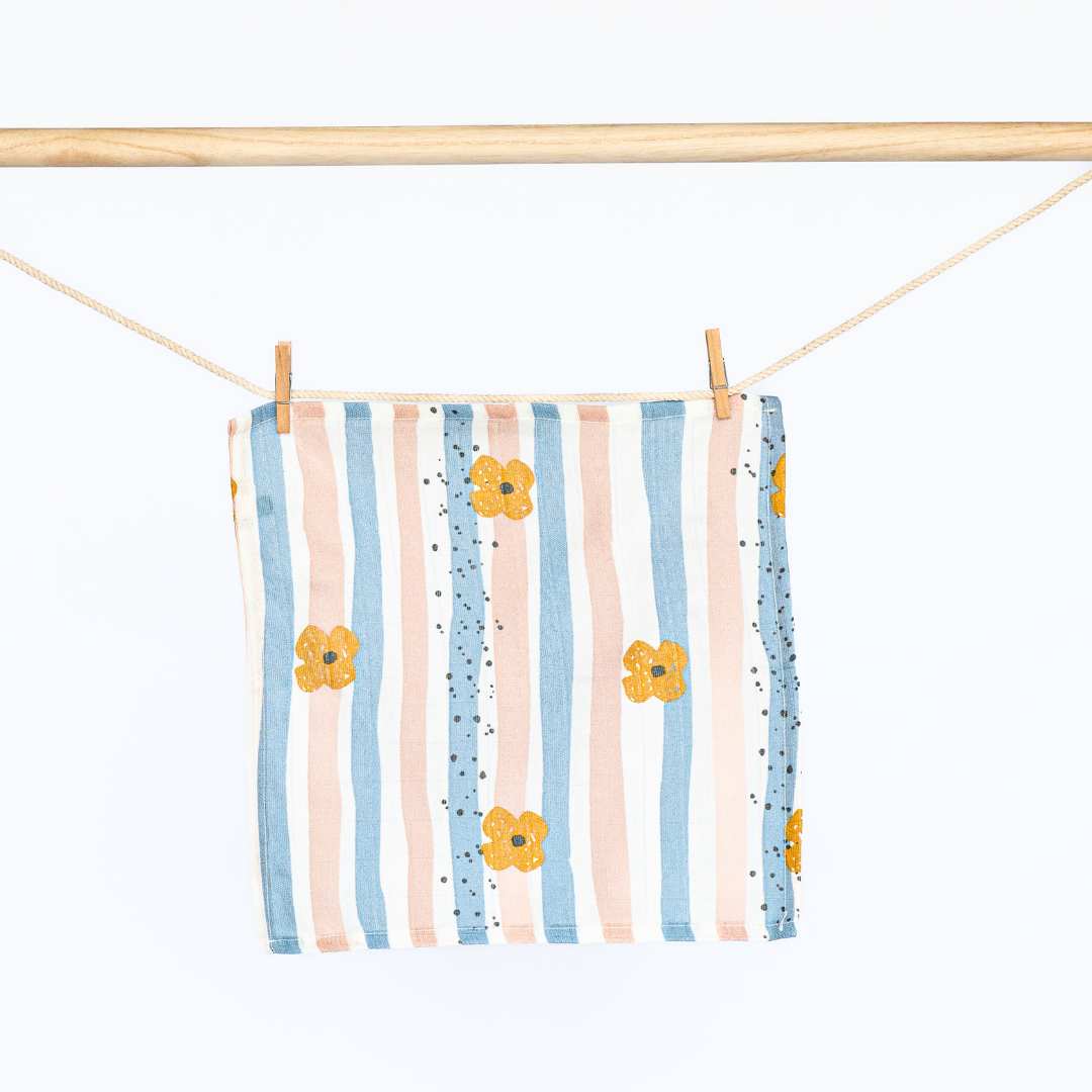 bamboo muslin wash cloth - abstract world