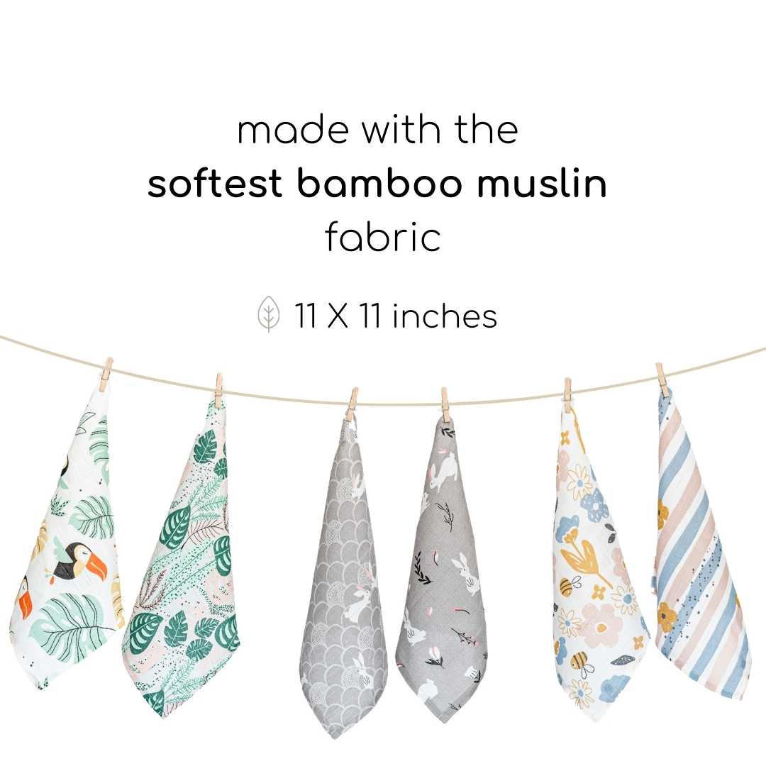 bamboo muslin wash cloth - abstract world