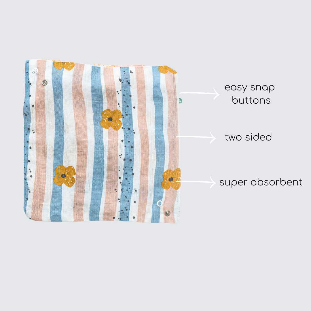 bamboo muslin bandana bib + wash cloth