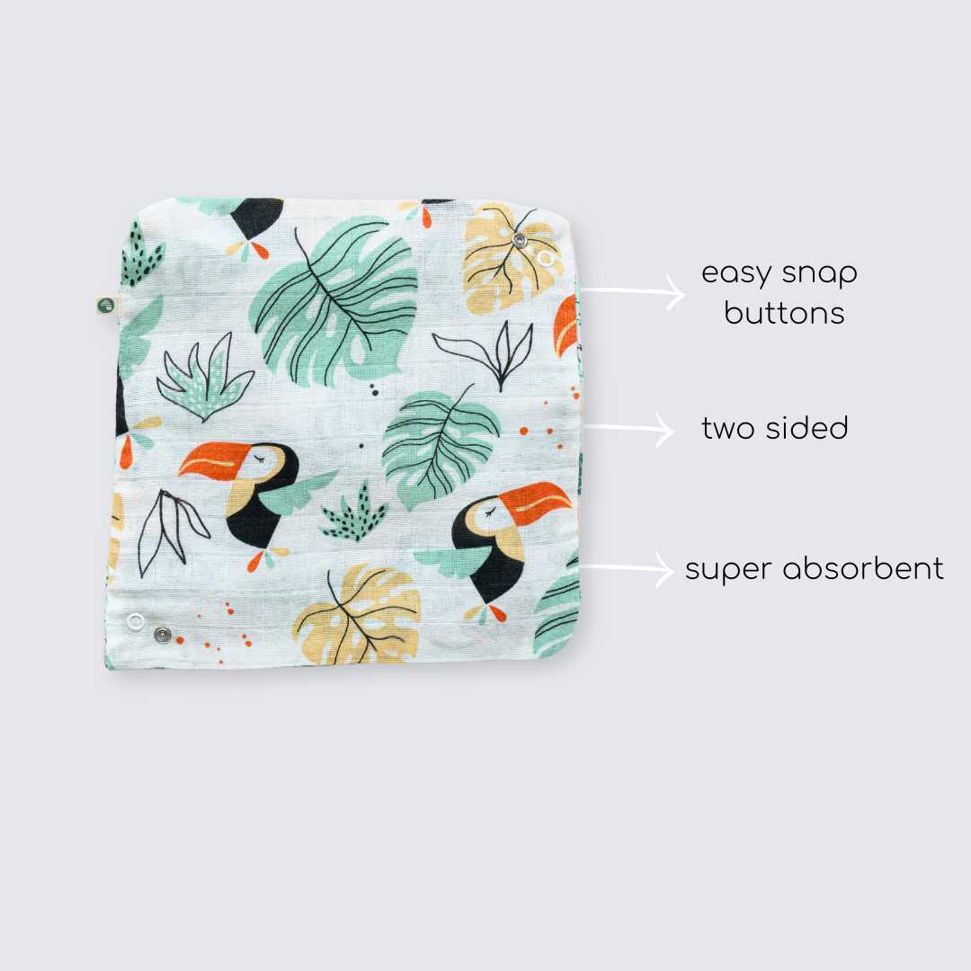 bamboo muslin bandana bib + wash cloth