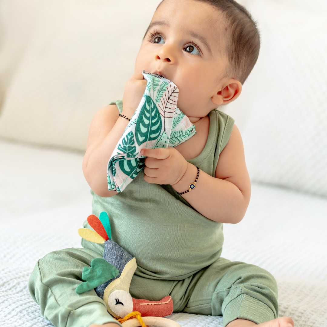 bamboo muslin wash cloth - enchanted garden