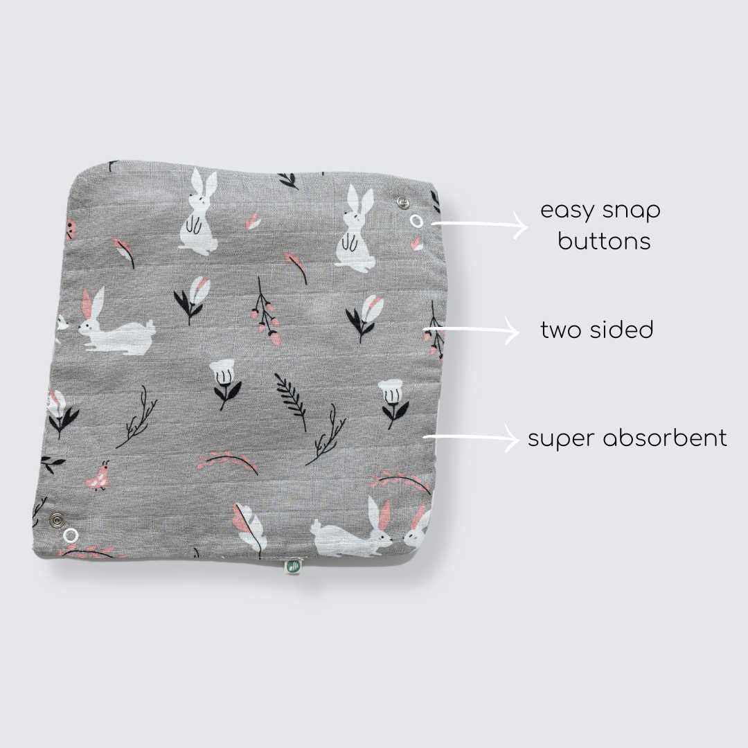 bamboo muslin bandana bib + wash cloth