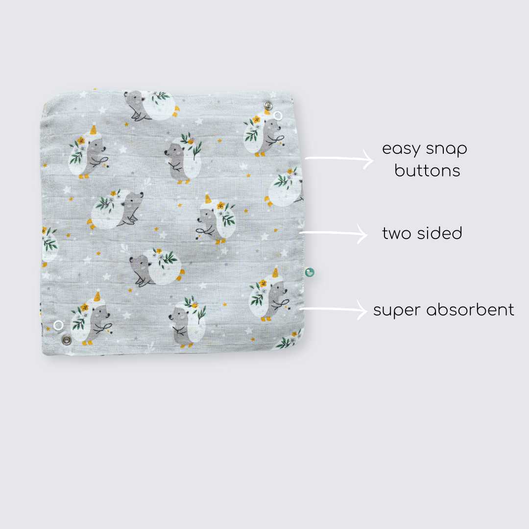 bamboo muslin bandana bib + wash cloth