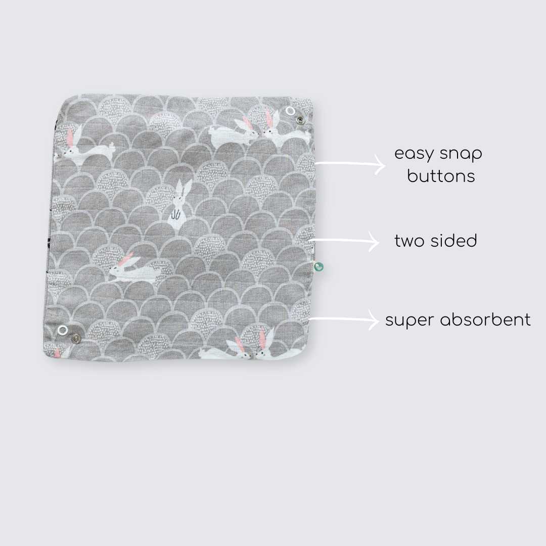 bamboo muslin bandana bib + wash cloth