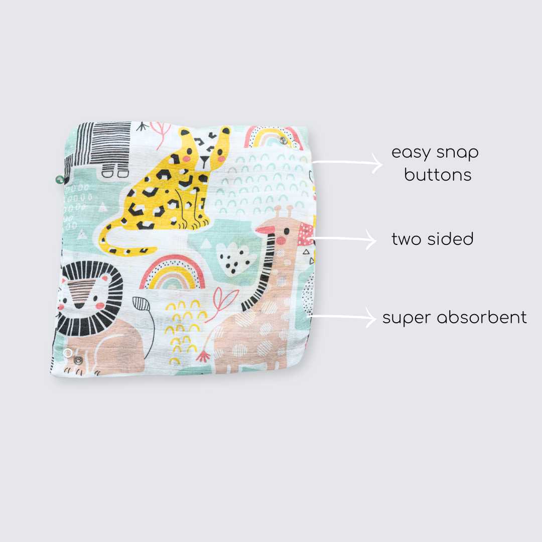 bamboo muslin bandana bib + wash cloth