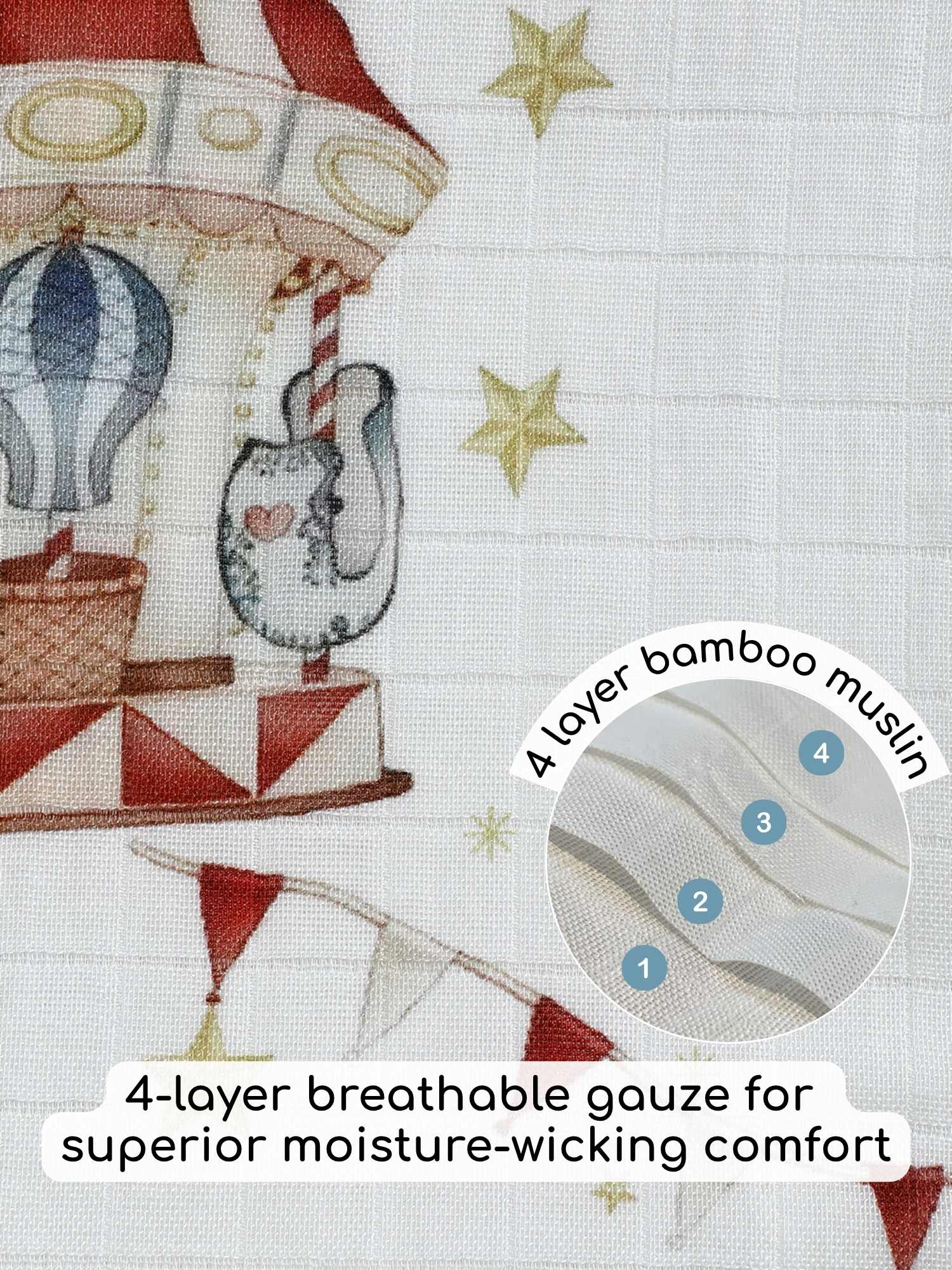 bamboo blanket & swaddle set- christmas collection