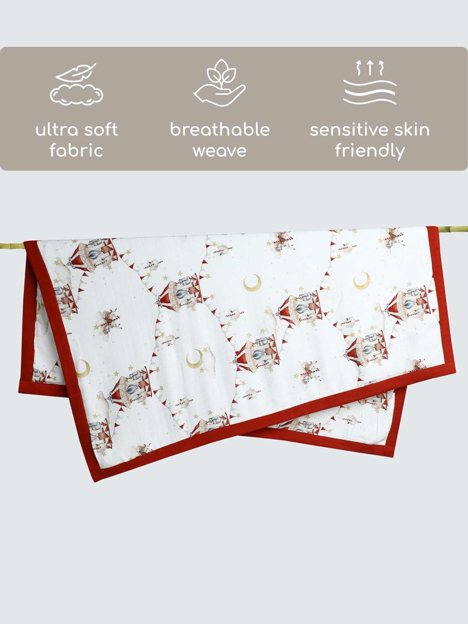 bamboo muslin baby blanket - christmas collection