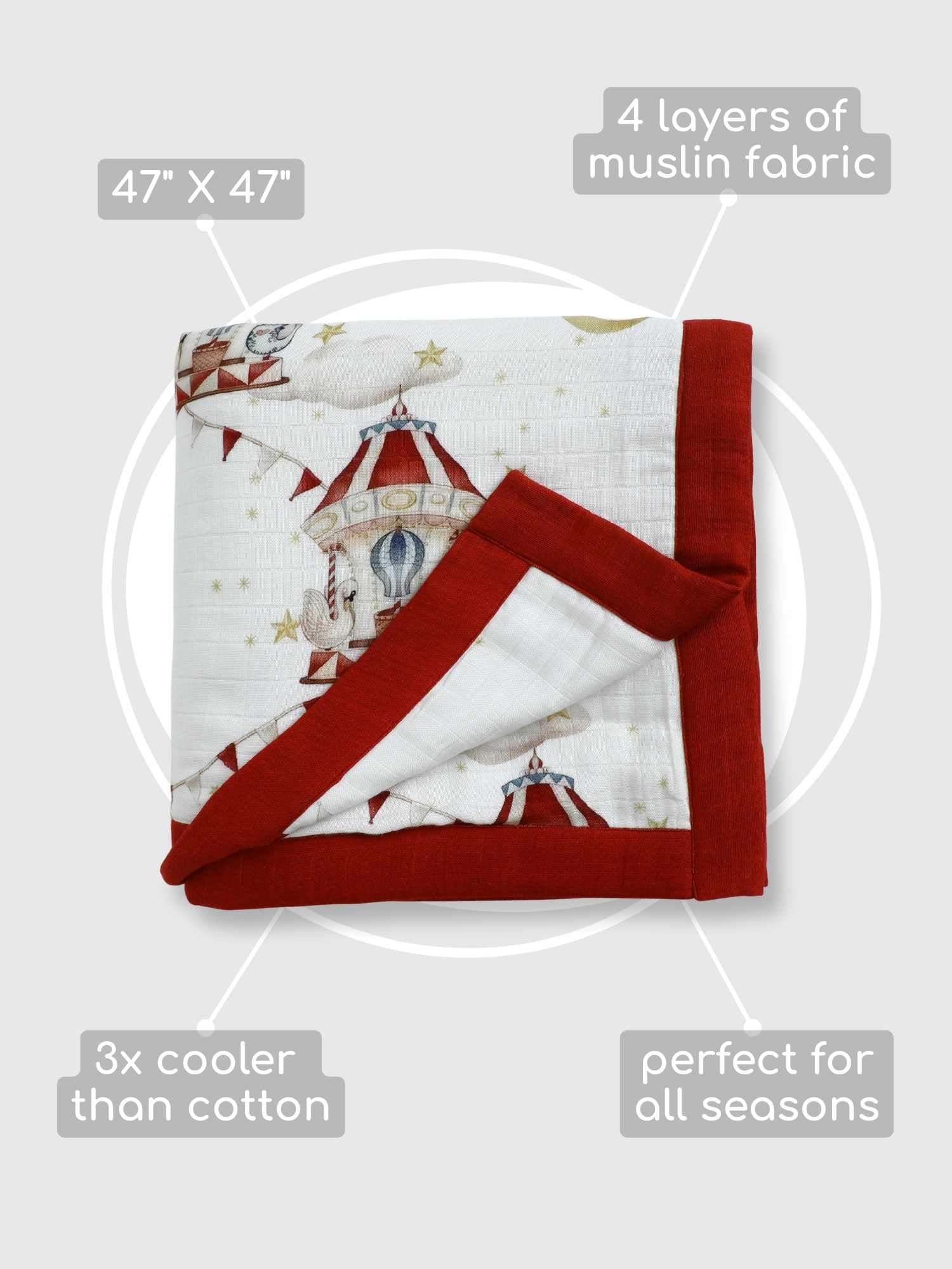 bamboo blanket & swaddle set- christmas collection