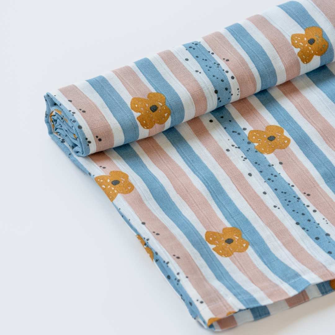 bamboo muslin swaddle - abstract world