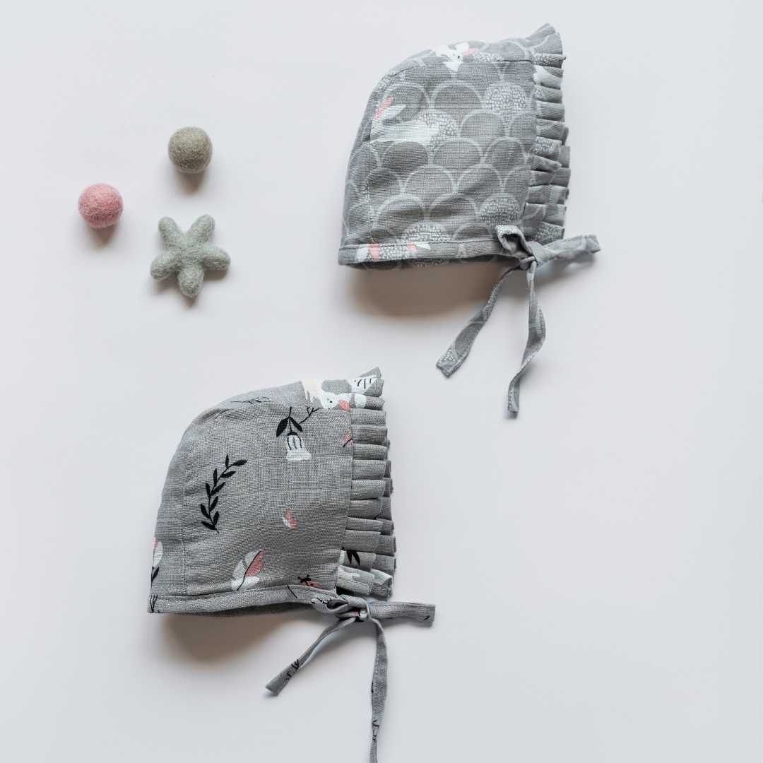 newborn bamboo muslin bonnet cap pack of 2