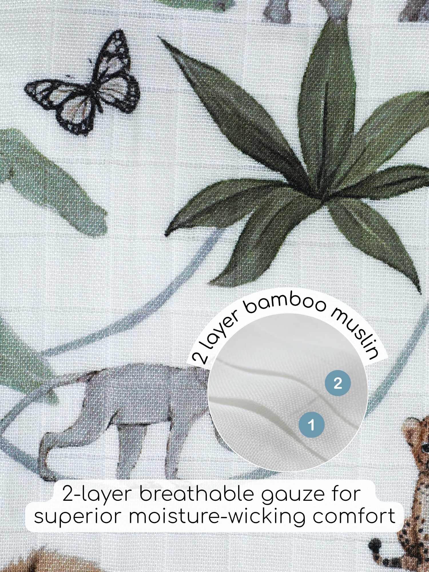 bamboo muslin swaddle - enchanted garden