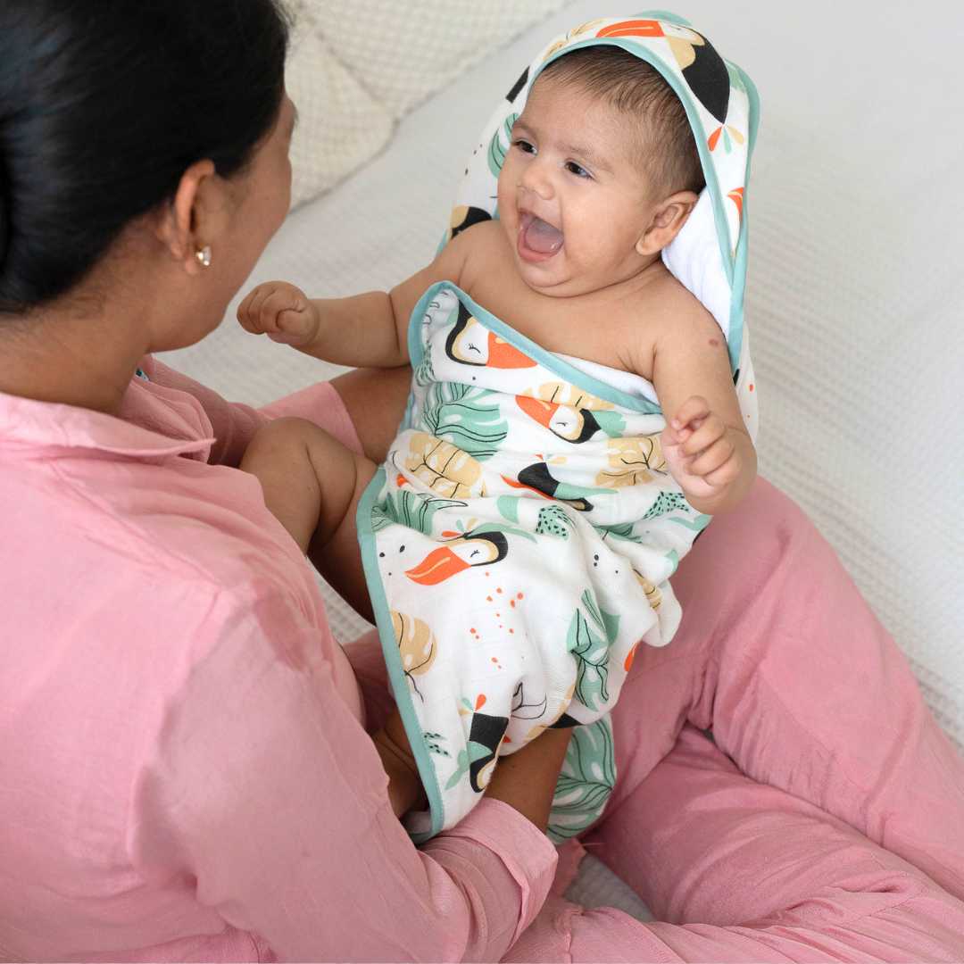 bamboo blanket & hooded towel set