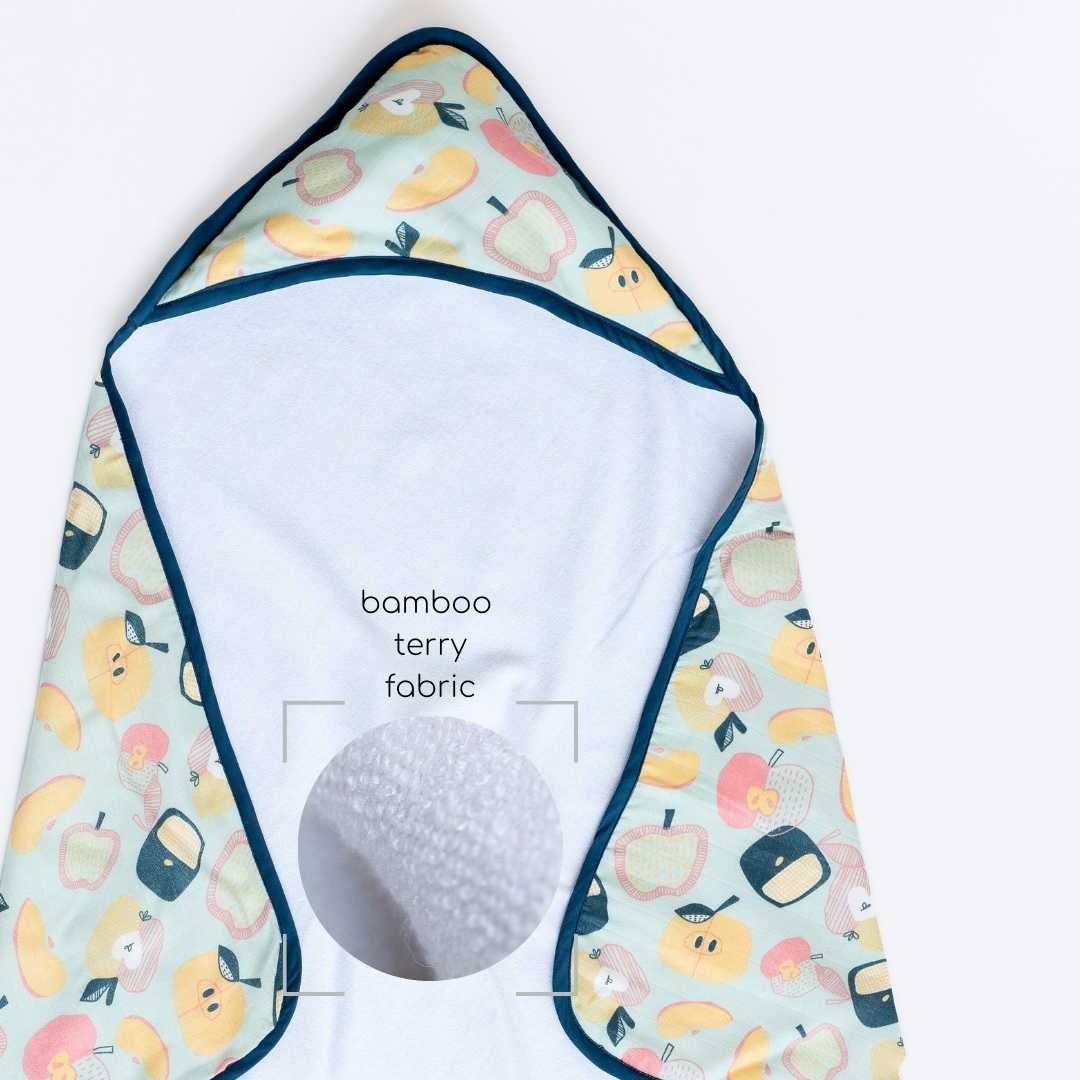 bamboo muslin + terry hooded towel - abstract world