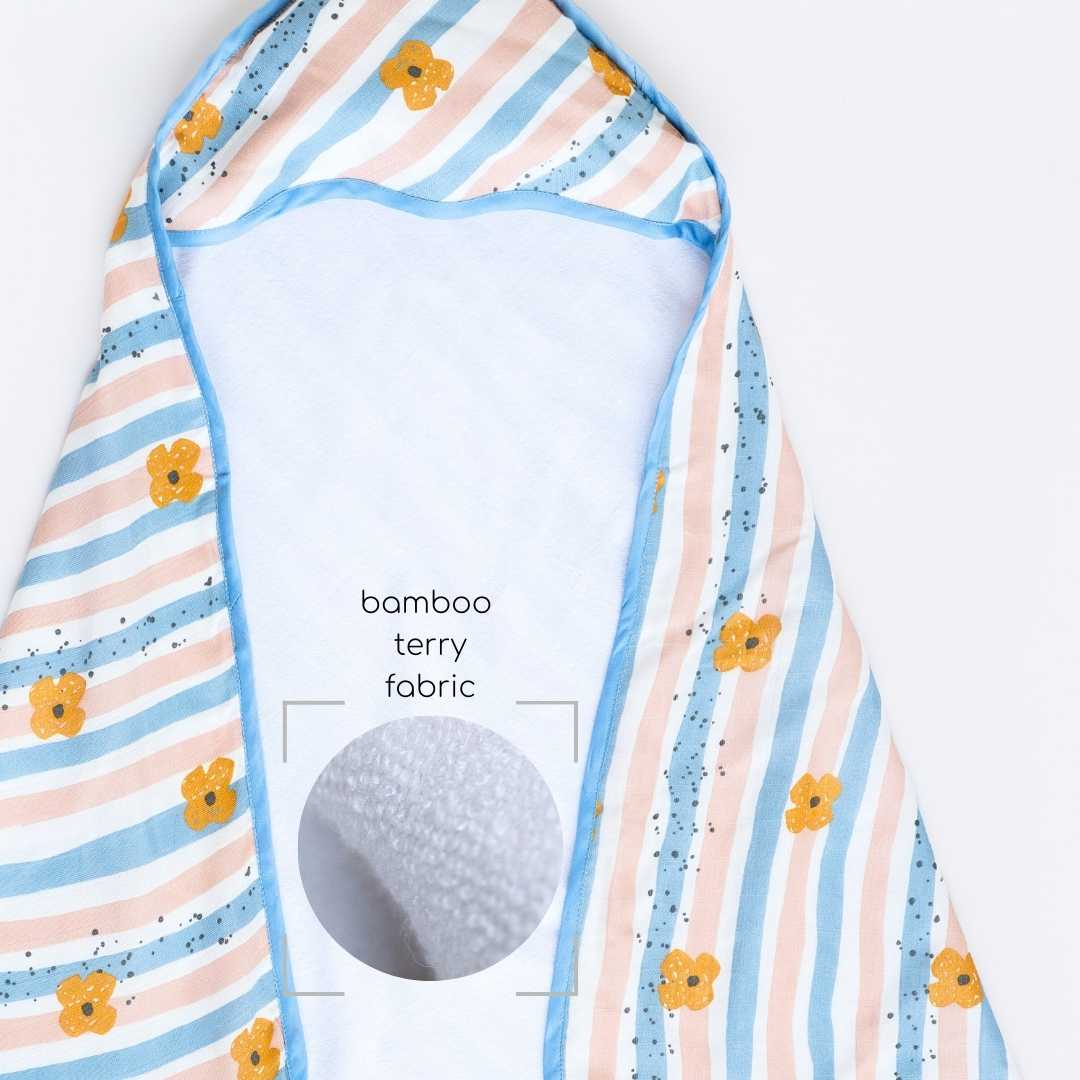 bamboo muslin + terry hooded towel - abstract world