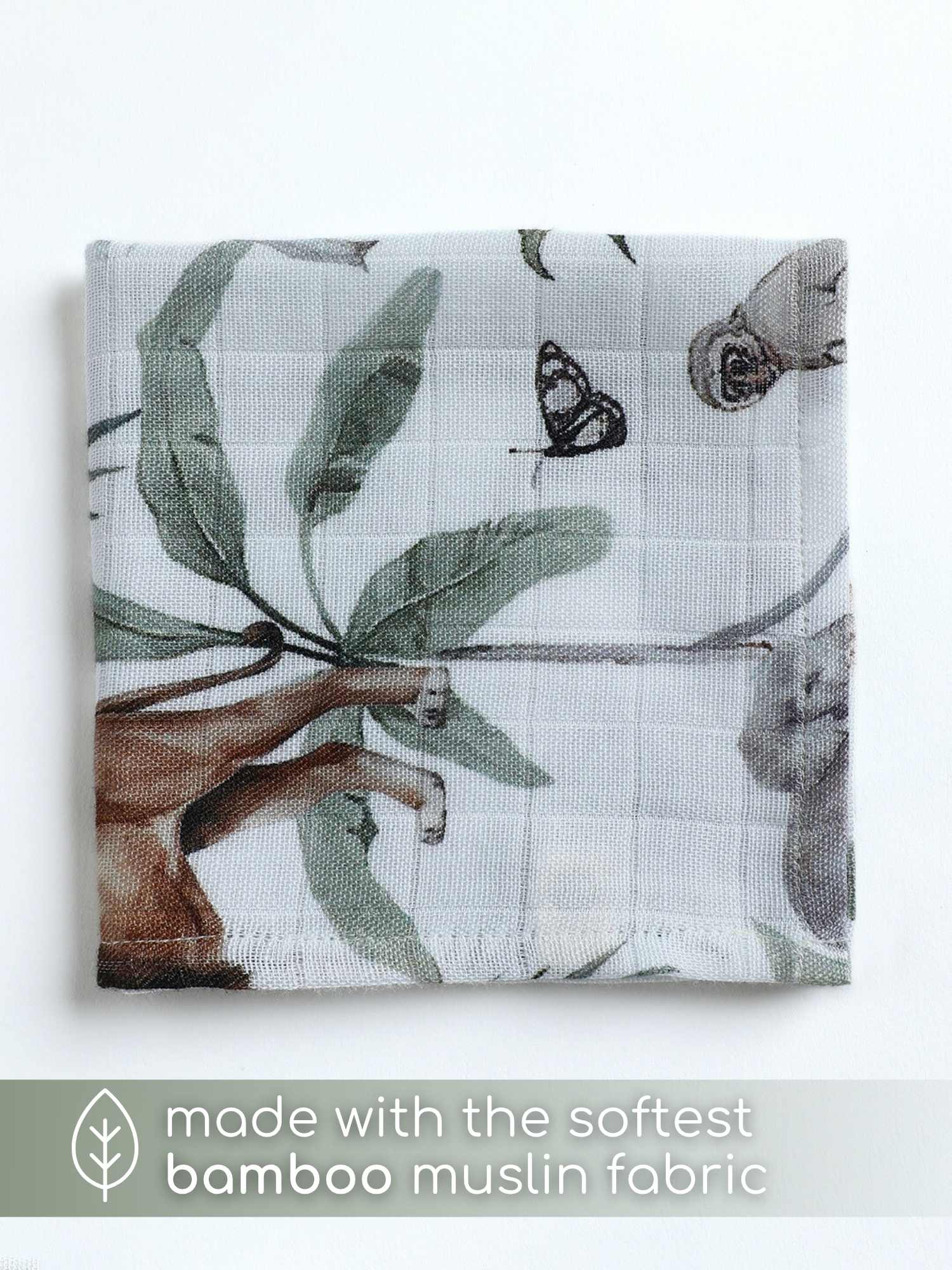 bamboo muslin wash cloth - enchanted garden