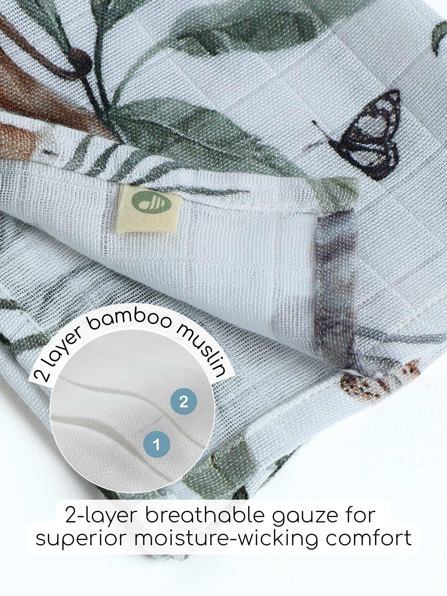 bamboo muslin wash cloth - enchanted garden