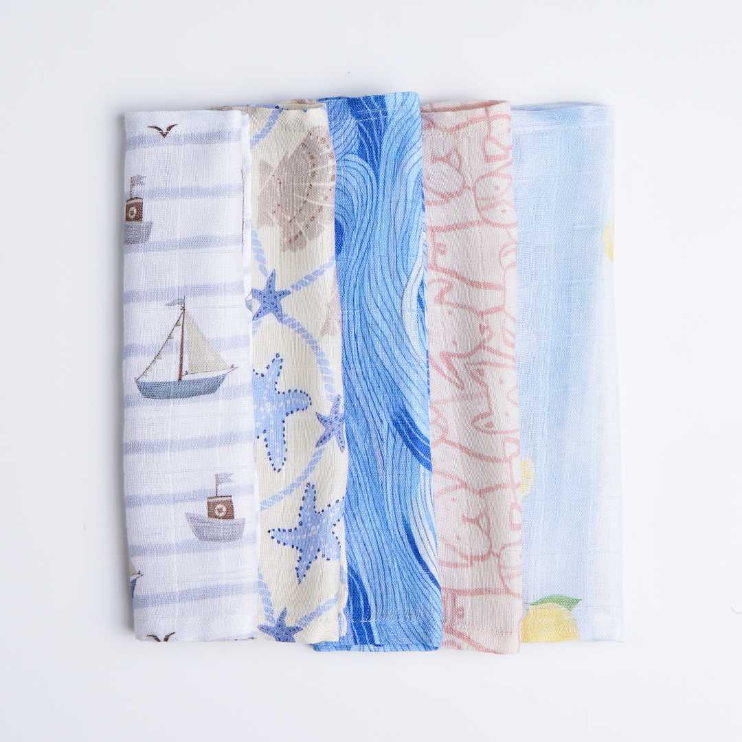 Bamboo Muslin Wash Cloth Pack of 5