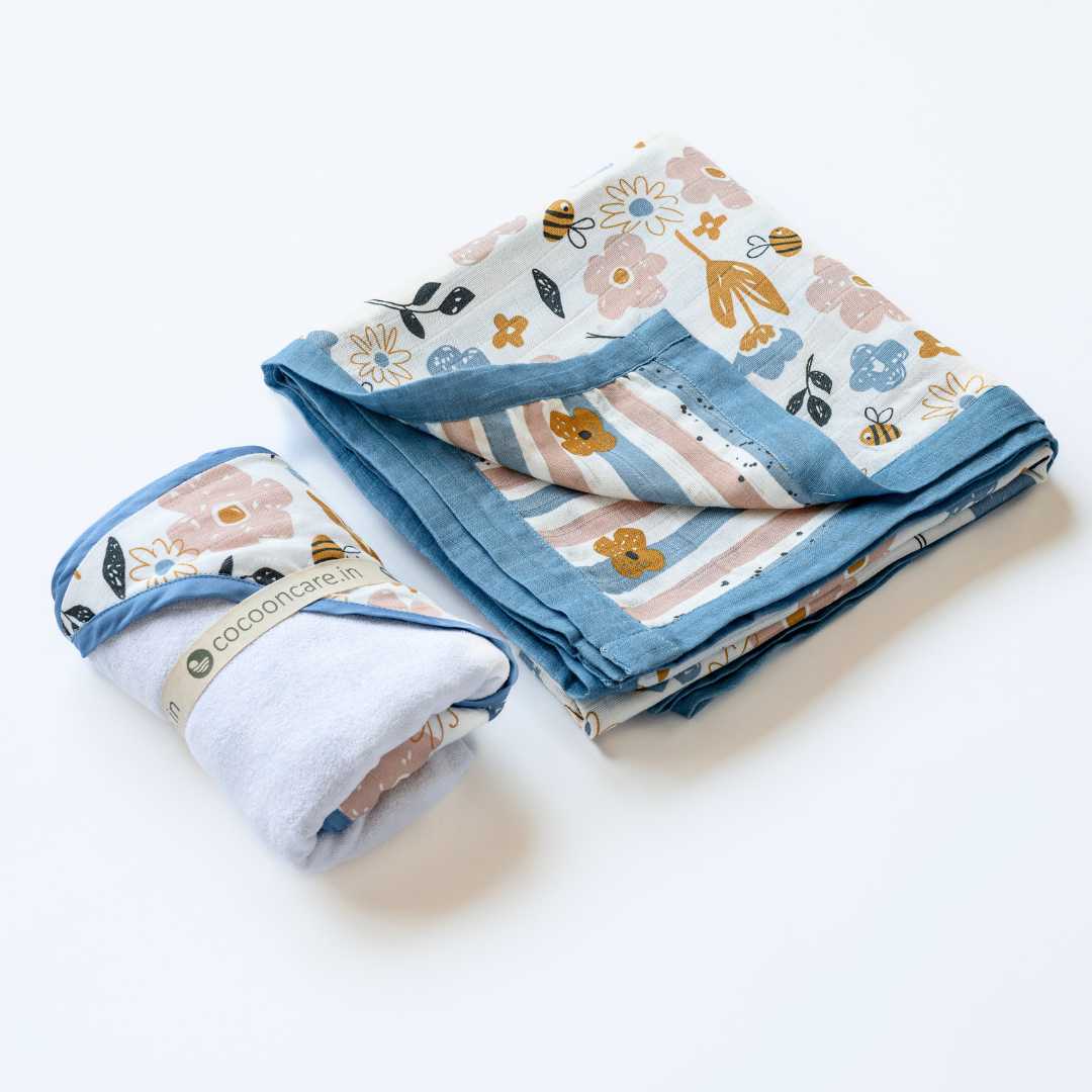 bamboo blanket & hooded towel set