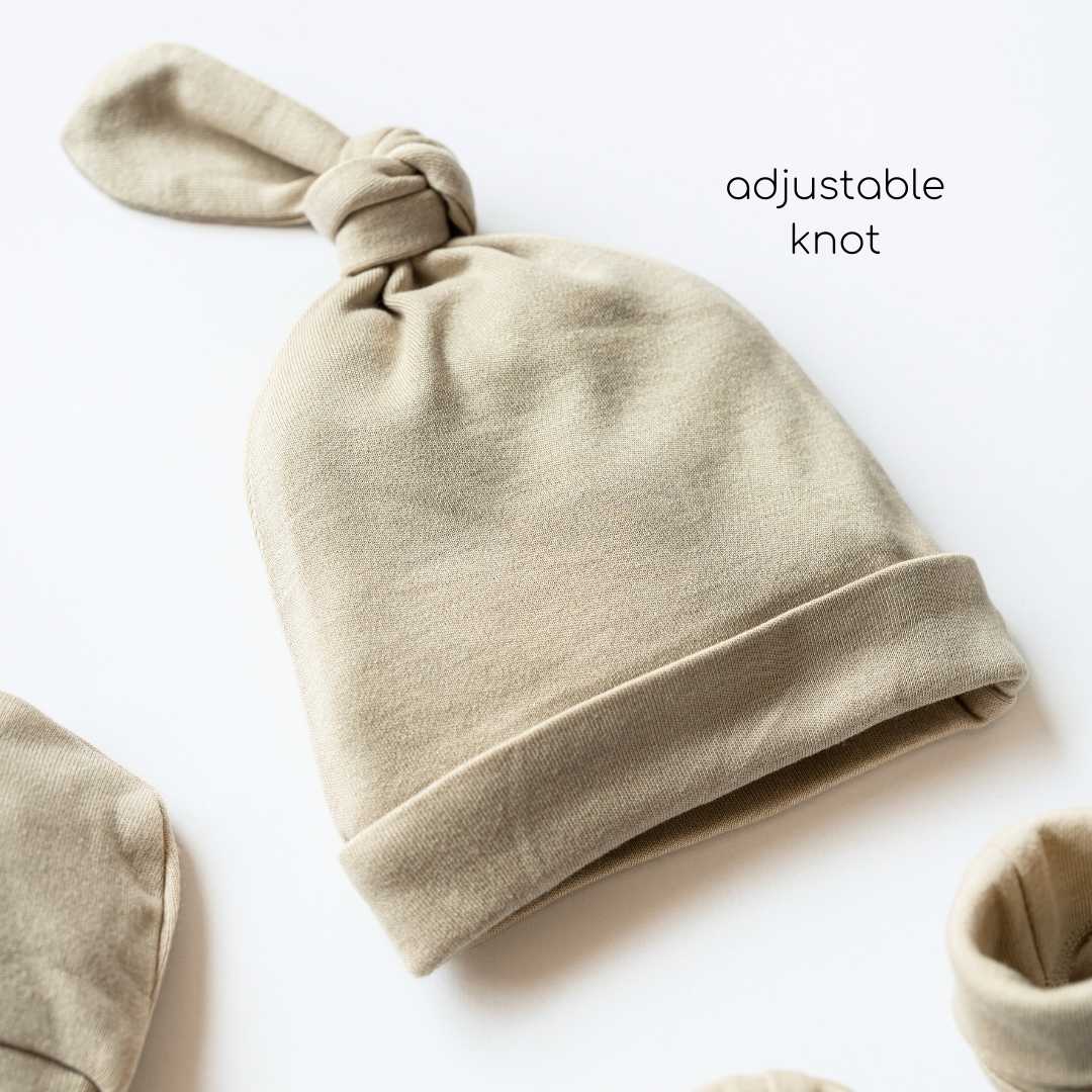 newborn baby bamboo cap mitten booties set