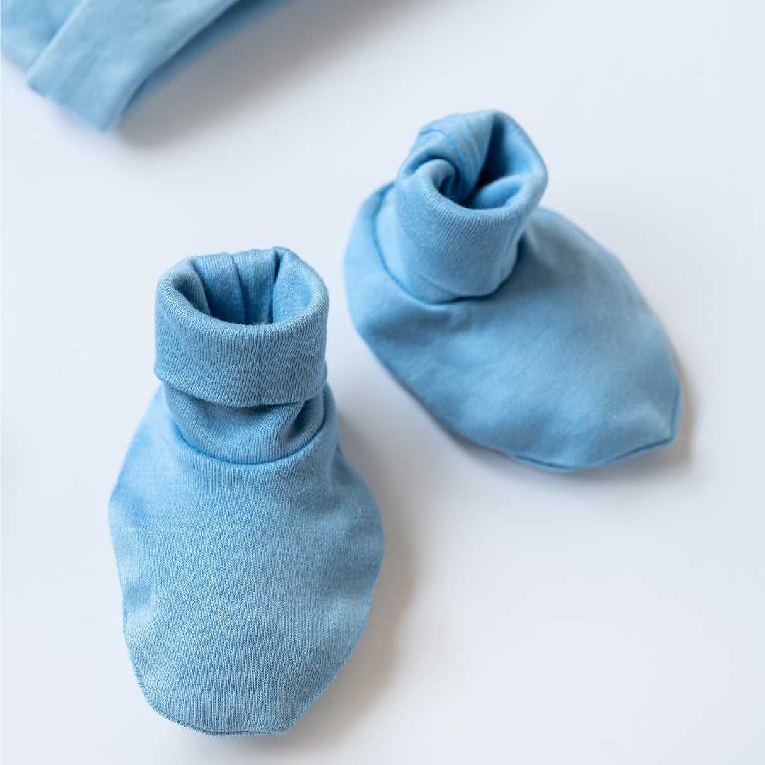 newborn baby bamboo cap mitten booties set