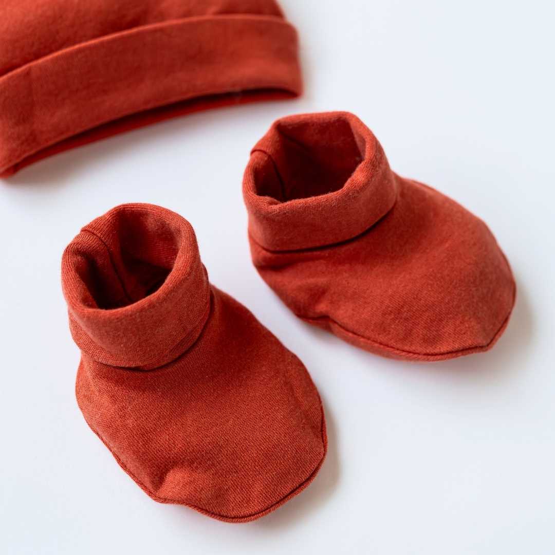 newborn baby bamboo cap mitten booties set