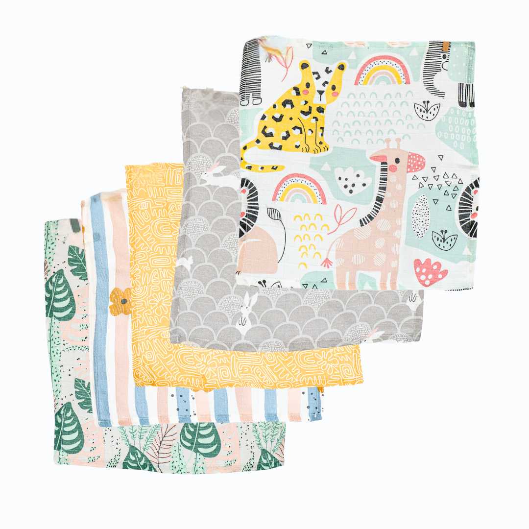 Bamboo Muslin Wash Cloth Pack of 5