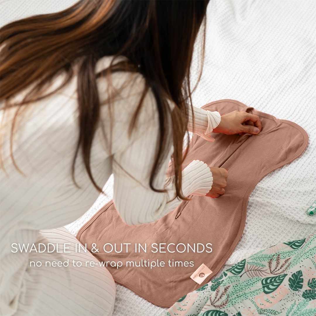 bamboo hands up swaddle pod for baby - solid colours