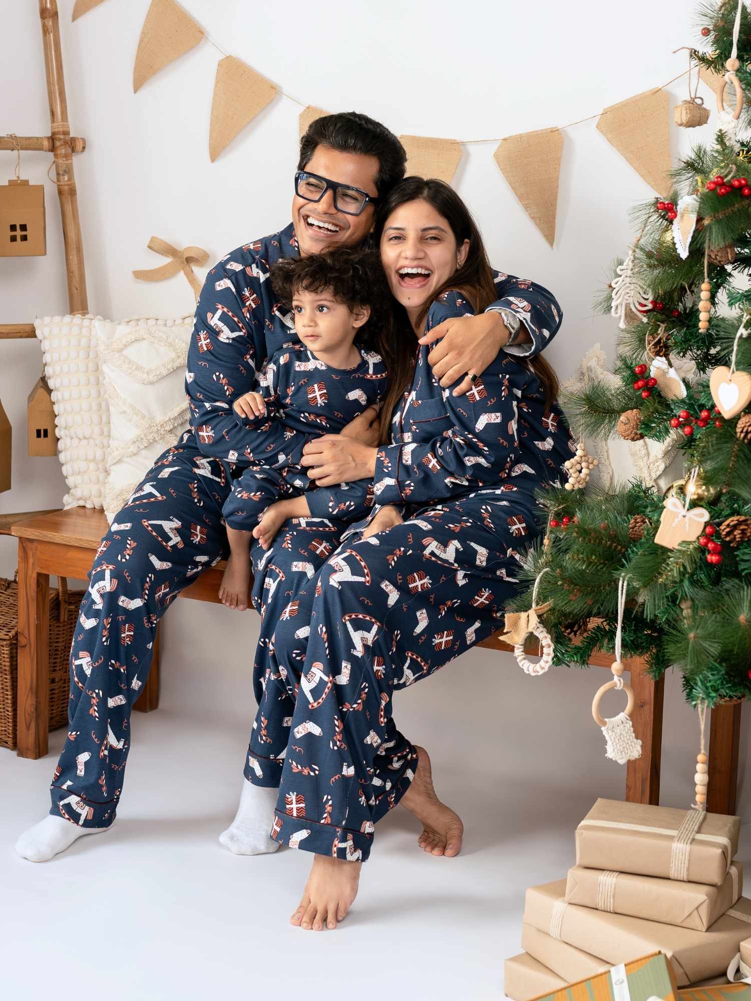women's bamboo knit matching family christmas pajamas