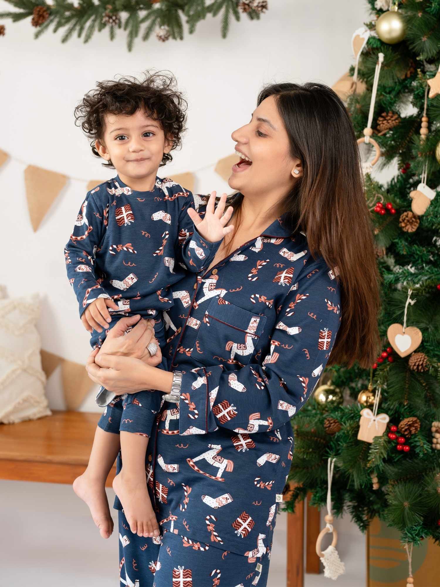 women's bamboo knit matching family christmas pajamas