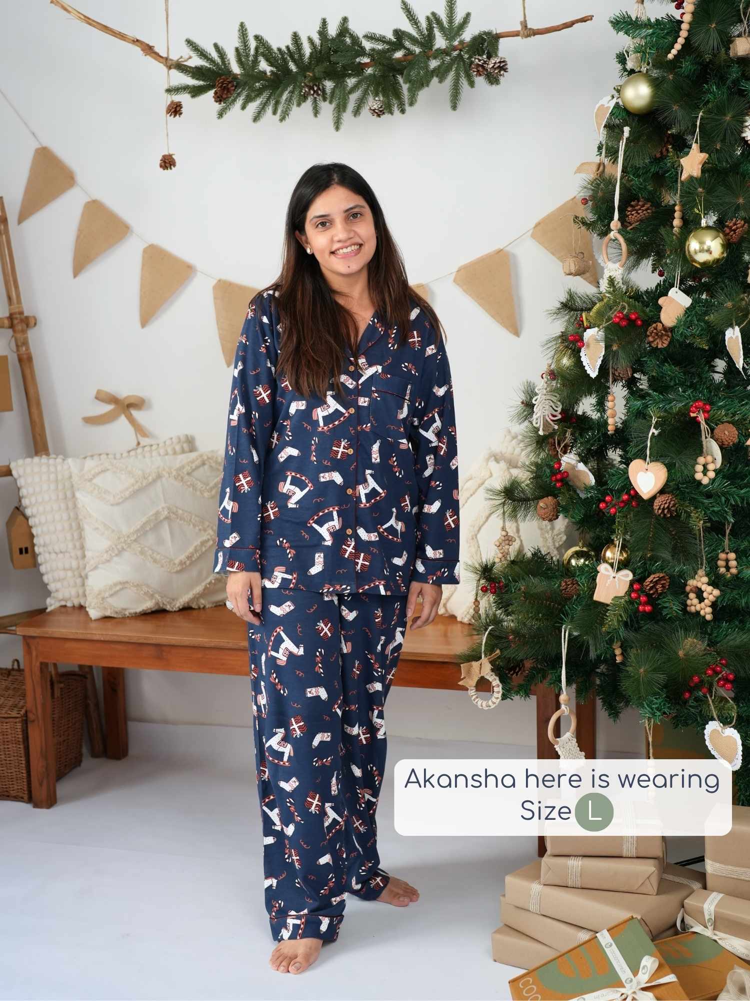 women's bamboo knit matching family christmas pajamas