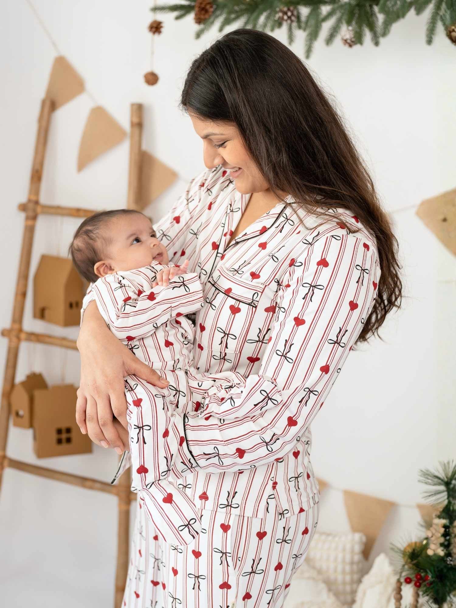 women's bamboo knit matching family christmas pajamas