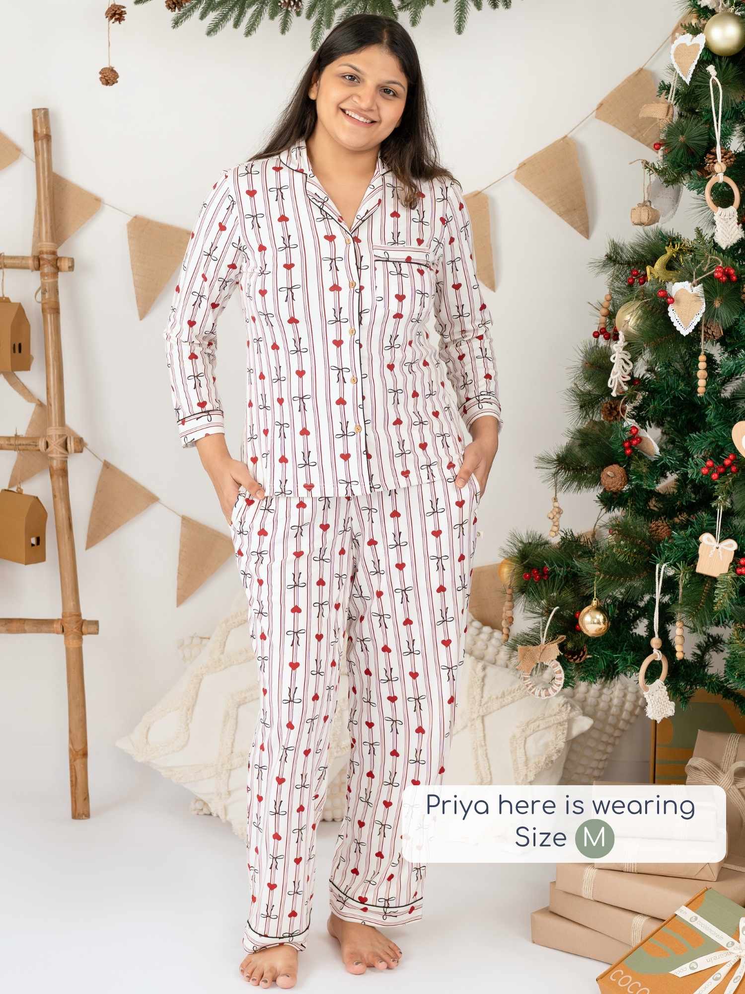 women's bamboo knit matching family christmas pajamas