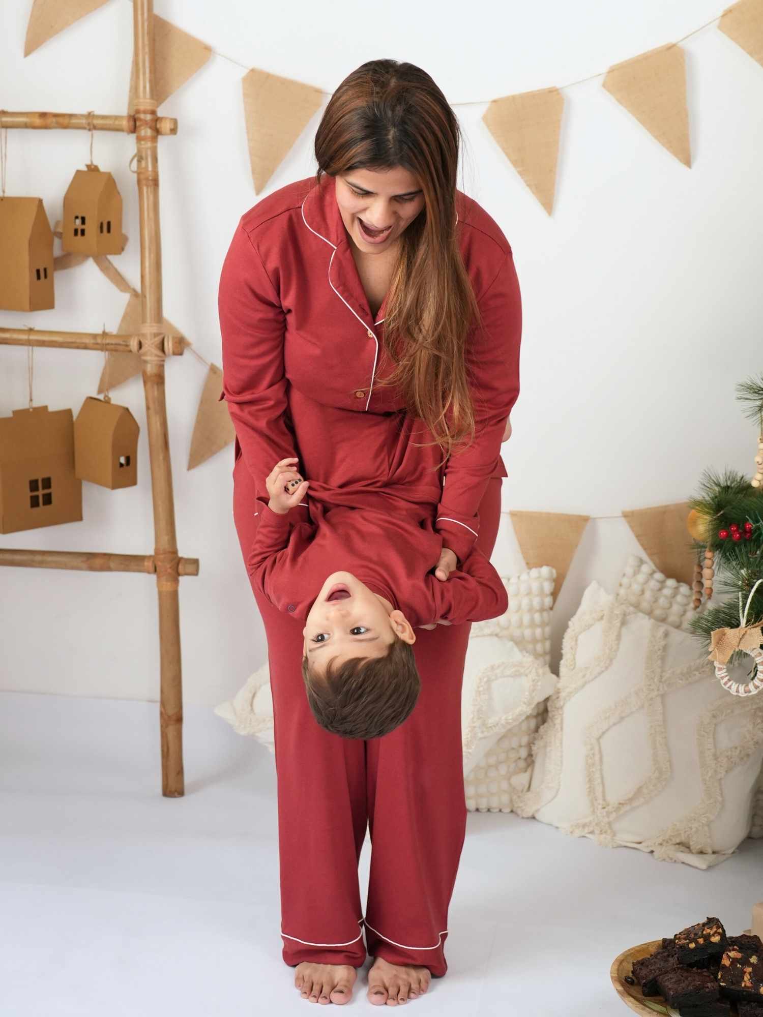women's bamboo knit nightsuit - valentine edit