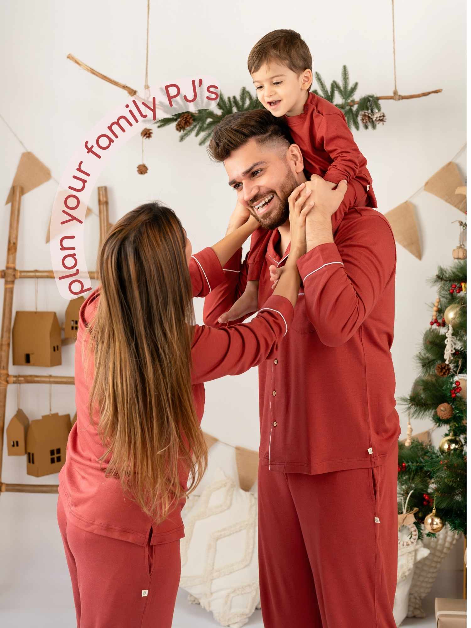 women's bamboo knit matching family christmas pajamas