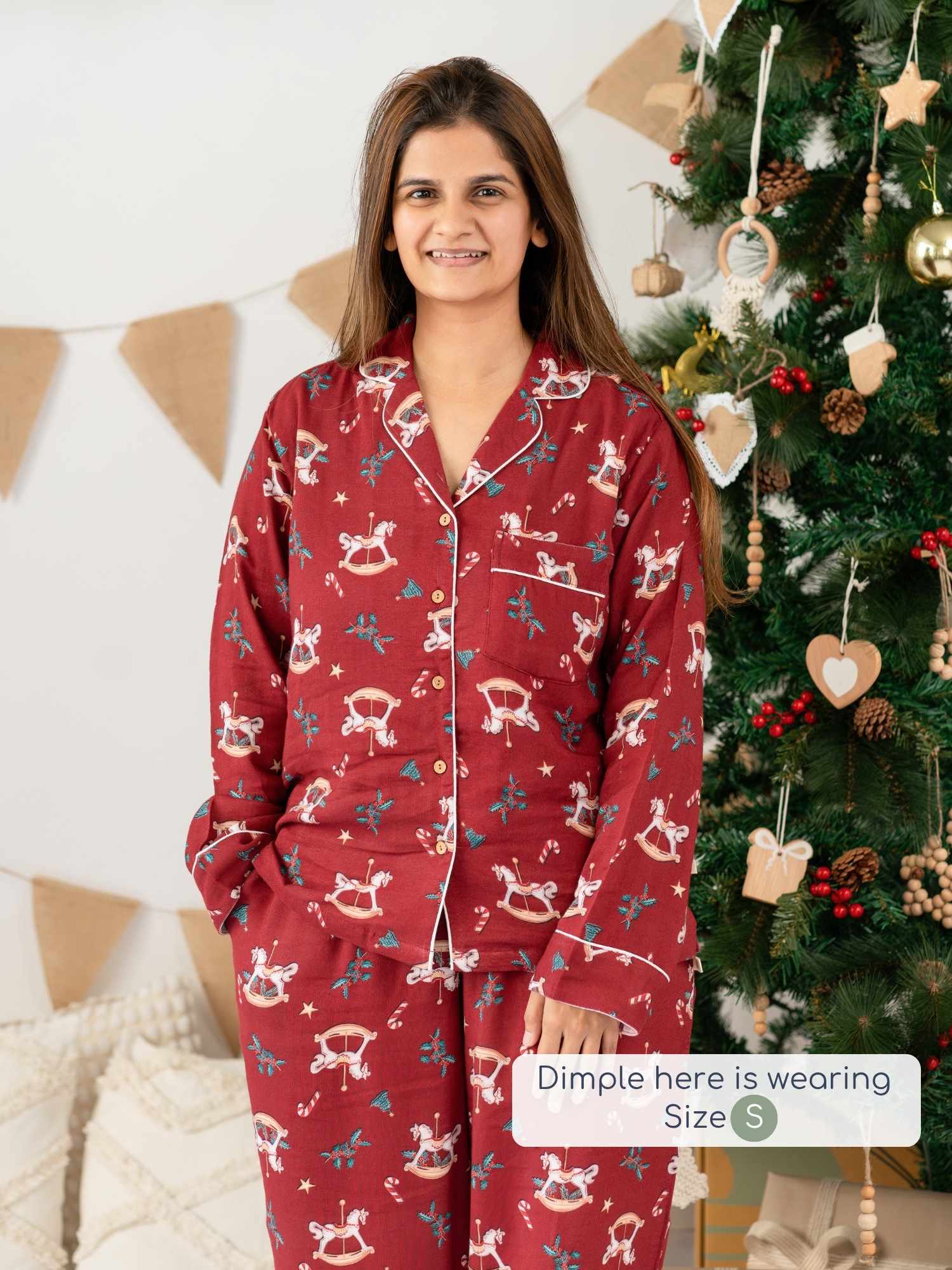 bamboo women's muslin pyjamas - christmas collection