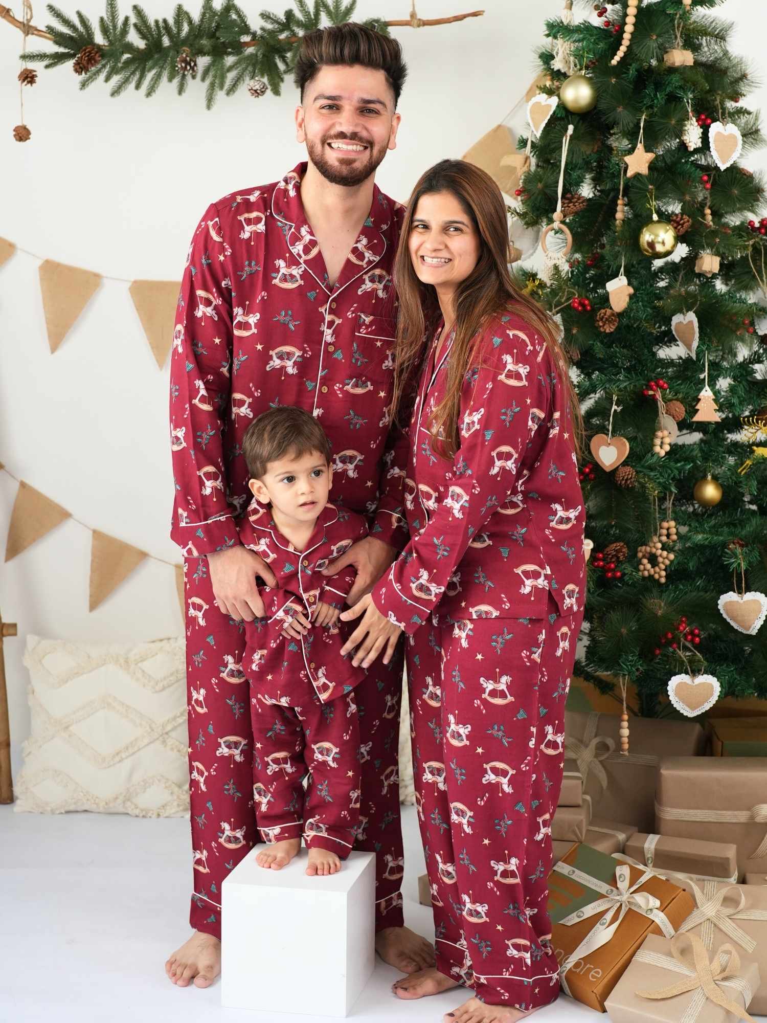 bamboo women's muslin pyjamas - christmas collection