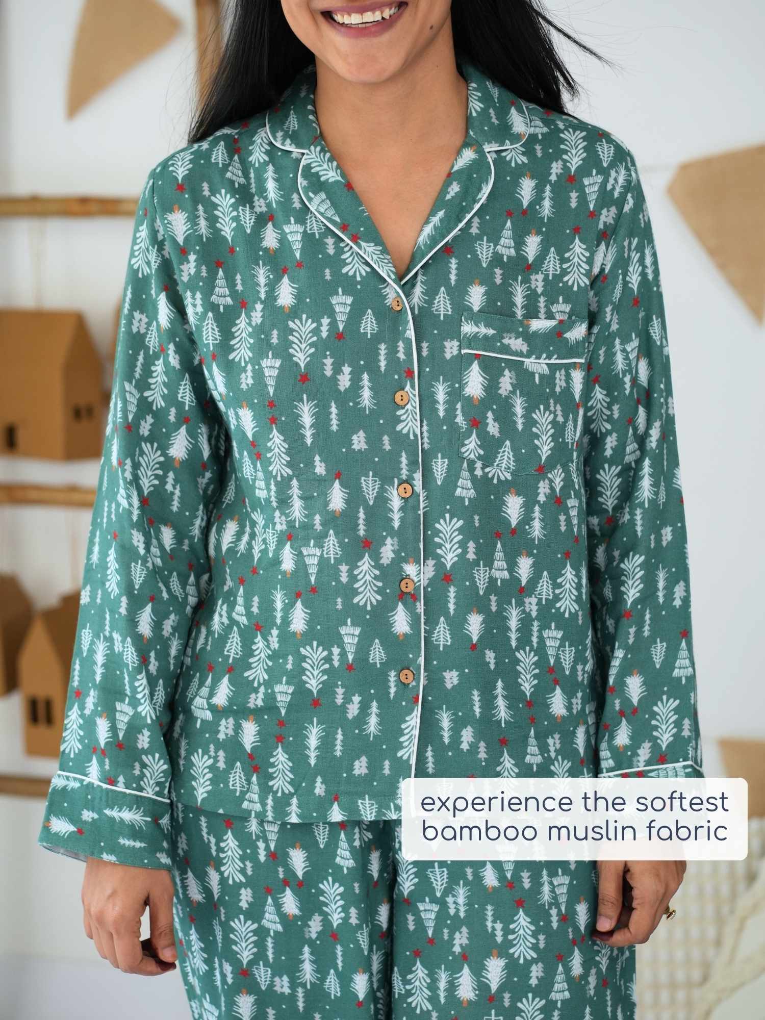 women's bamboo muslin matching family pajamas