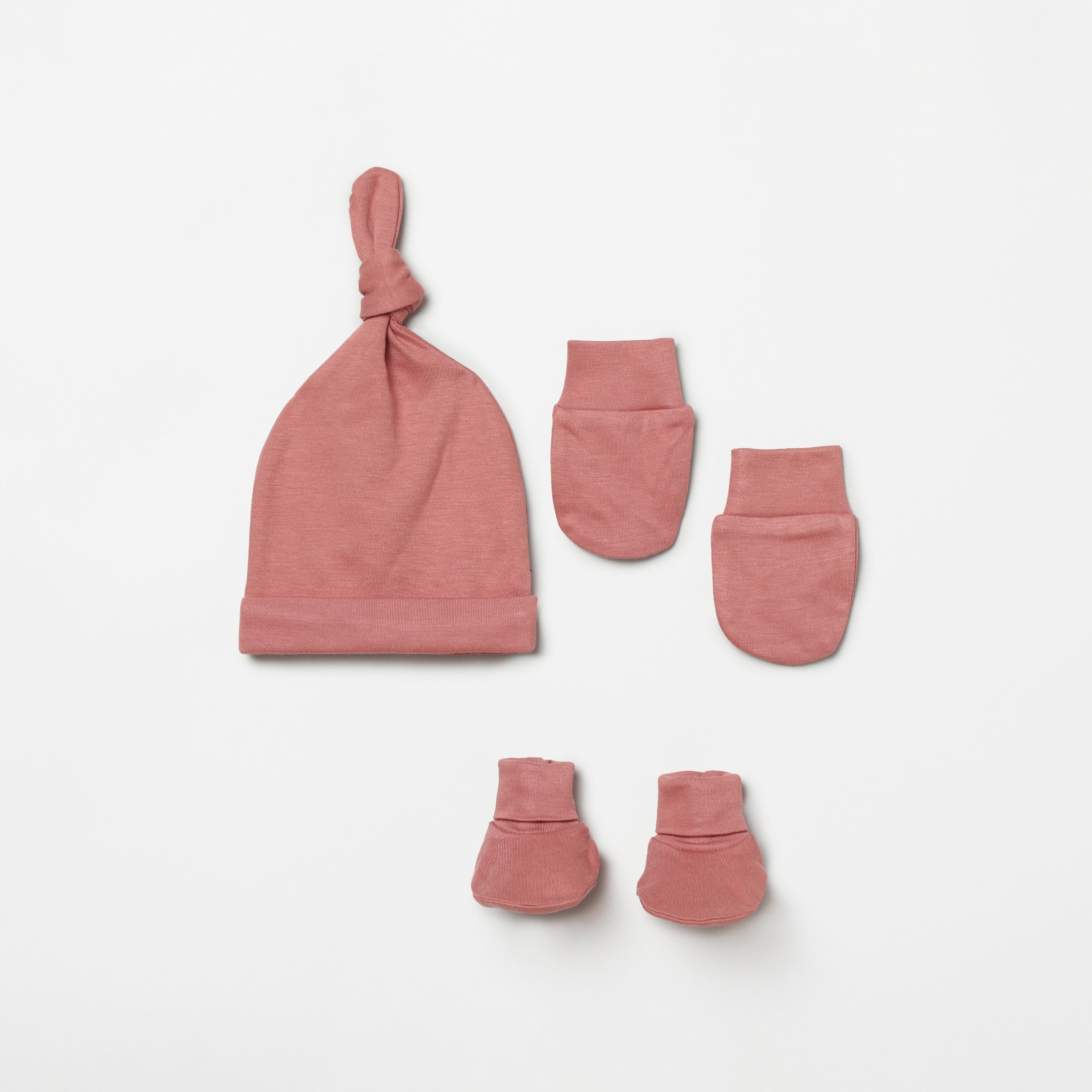 newborn baby bamboo cap mitten booties set